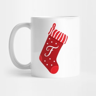 Christmas Stocking with the Letter F Mug